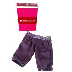American Girl Isabelle Scrunch Pants Purple Sequin Dance Bottom Leggings New Box